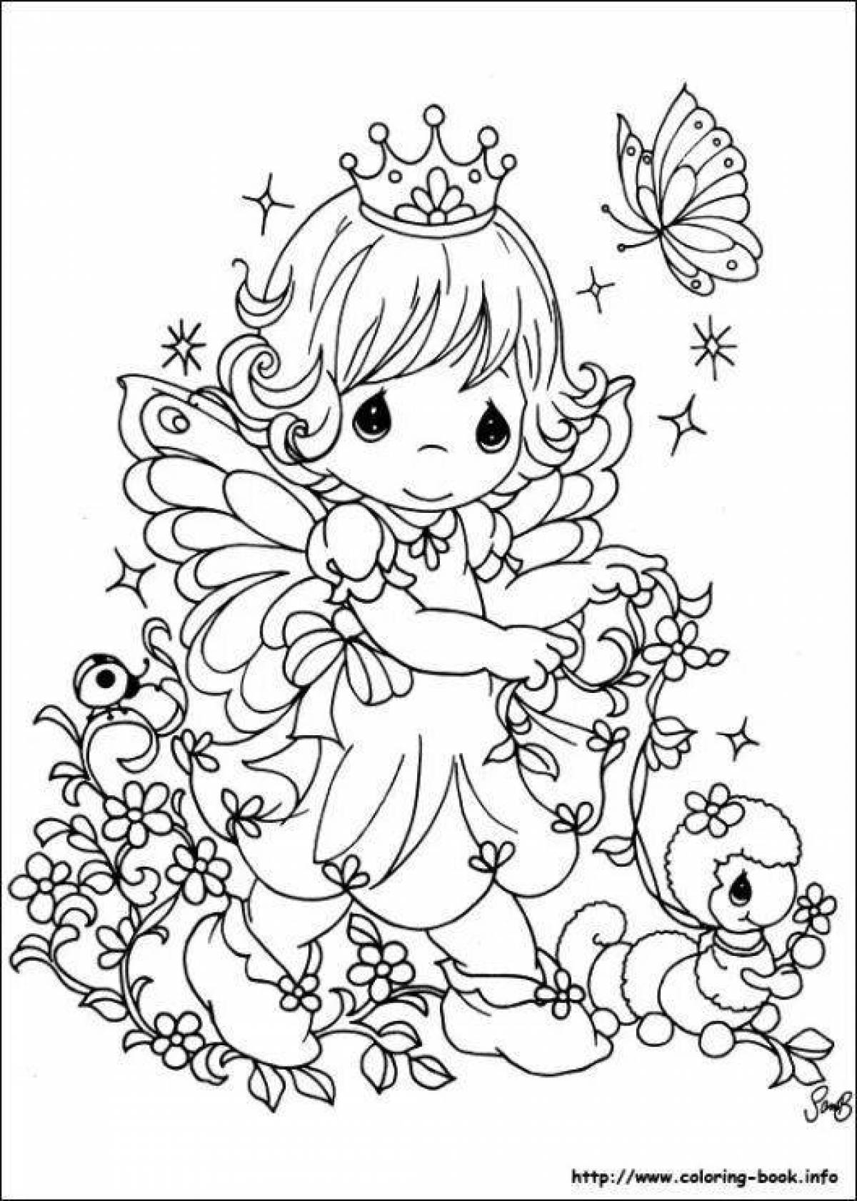 Bright little fairy coloring book