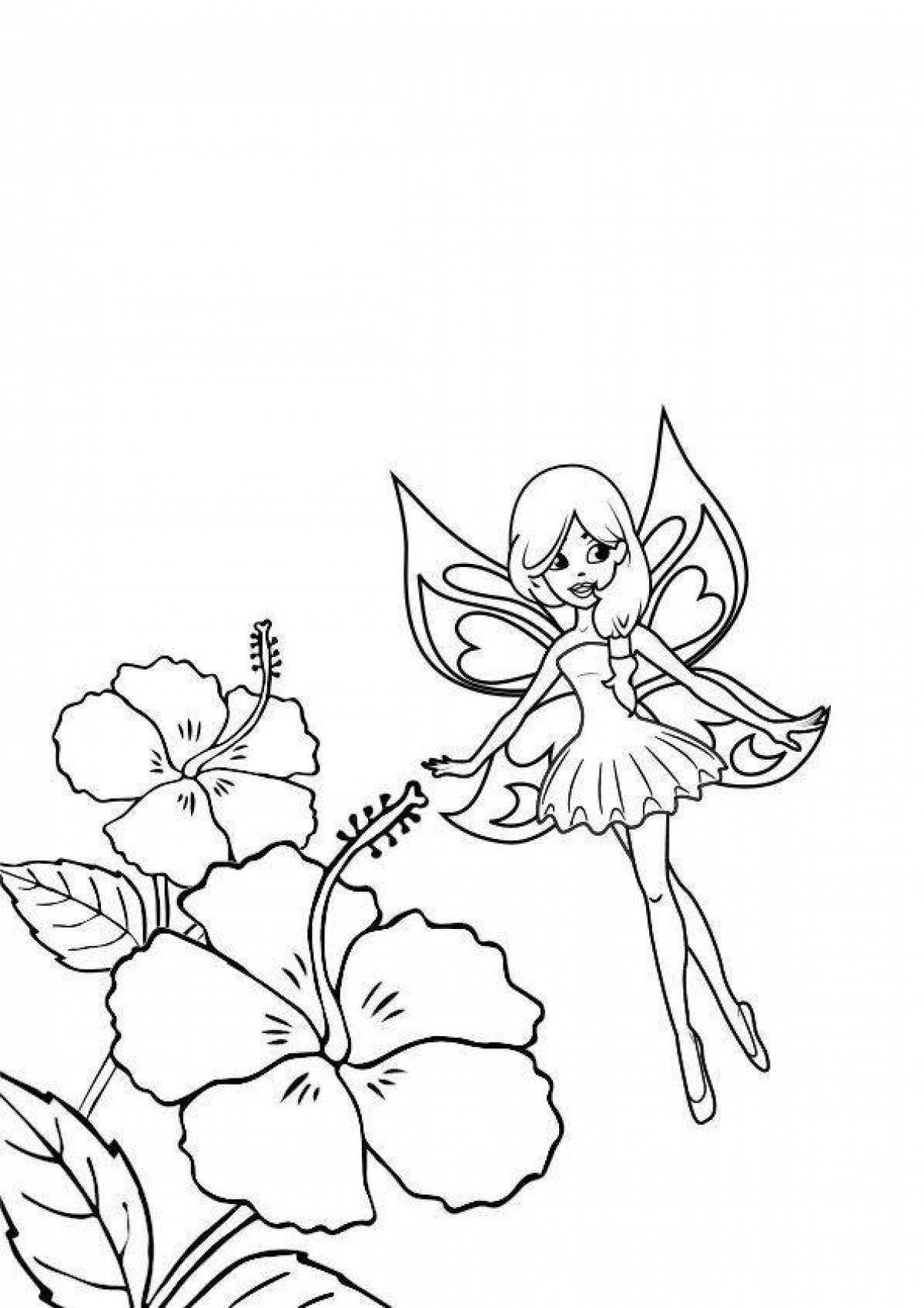 Coloring page wild little fairy