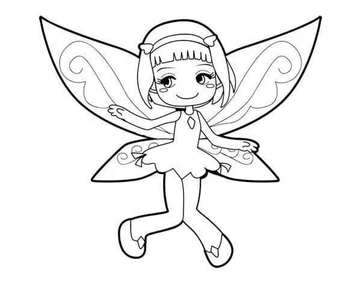 Coloring page charming little fairy