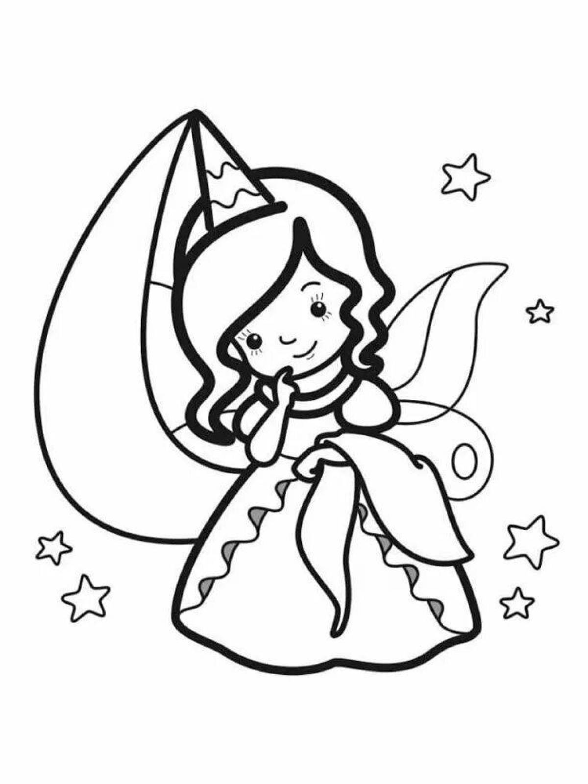 Coloring page gorgeous little fairy