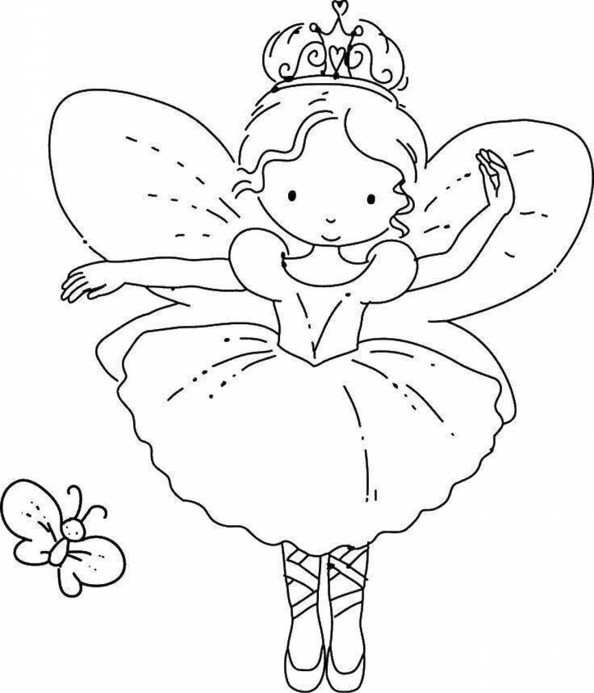 Coloring page glamor little fairy
