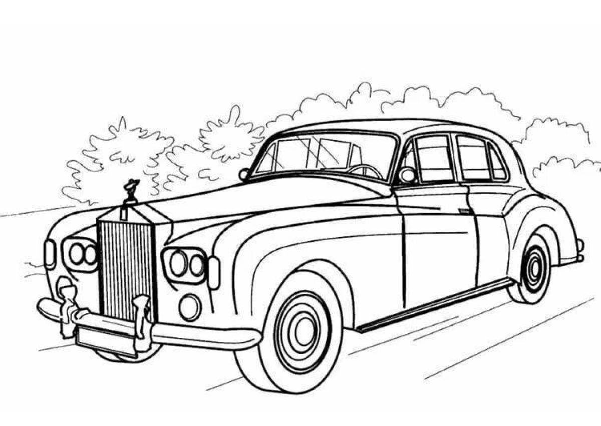 Timeless retro car coloring page