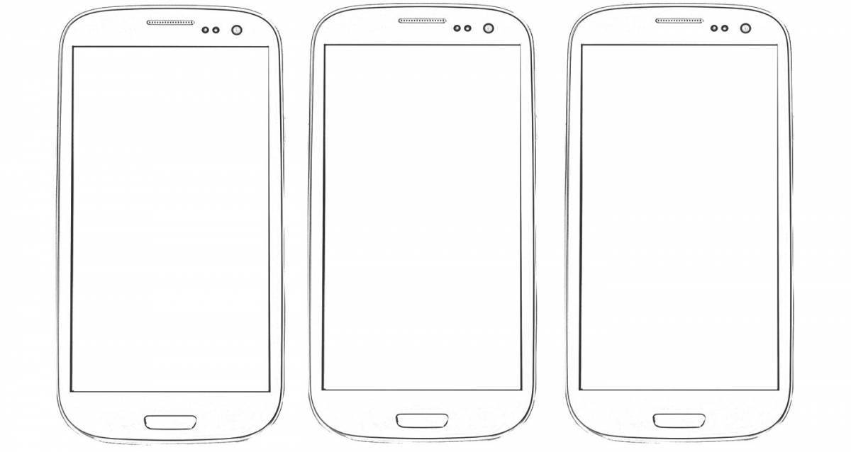Playful samsung phone coloring page