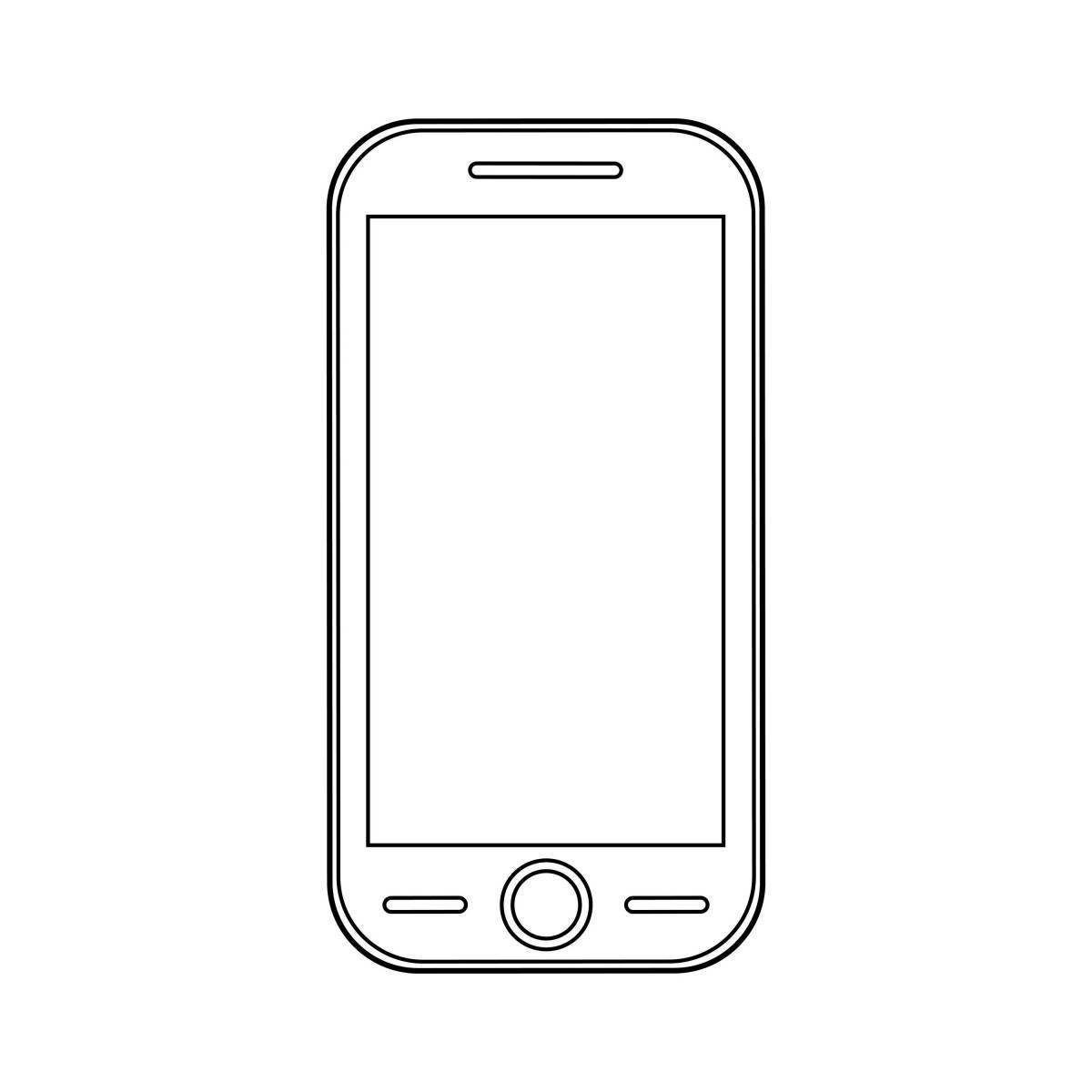 Cute samsung phone coloring page