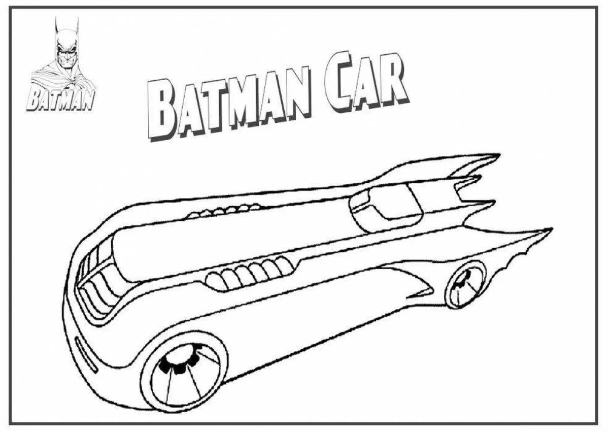 Batman big car coloring page