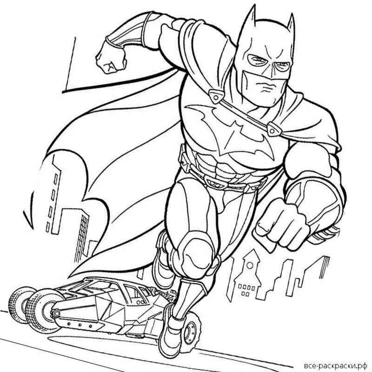 Amazing batman car coloring page