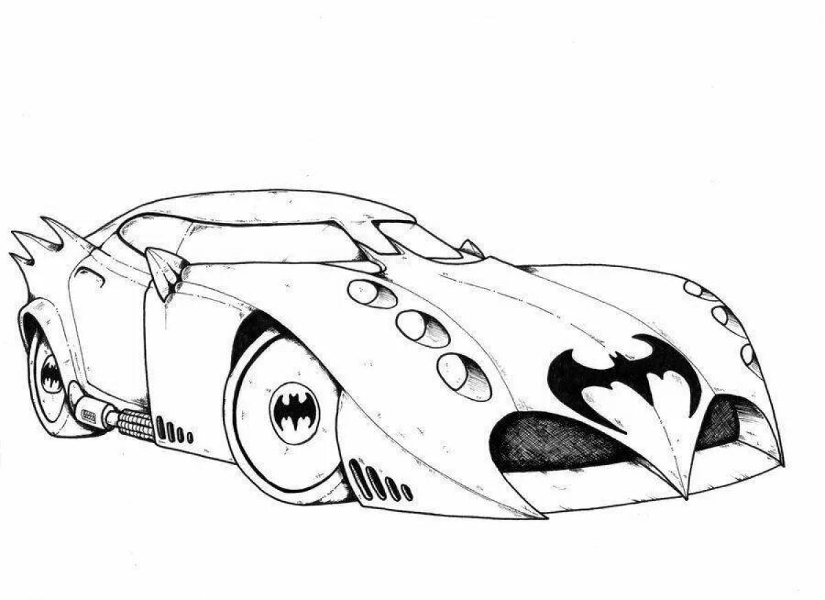 Batman's grand car coloring page