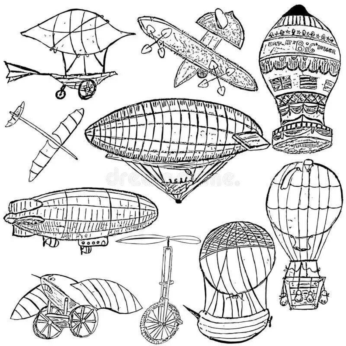 Impressive aircraft coloring page