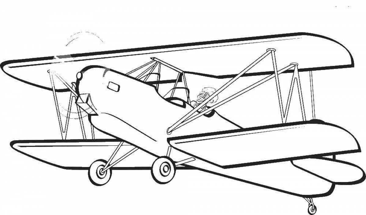 Tempting airplane coloring page