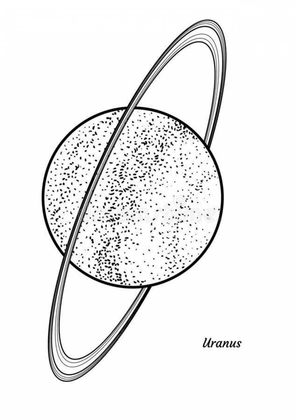 Mysterious planet uranus coloring page