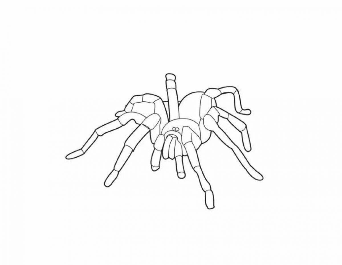 Игривая страница раскраски паука майнкрафт