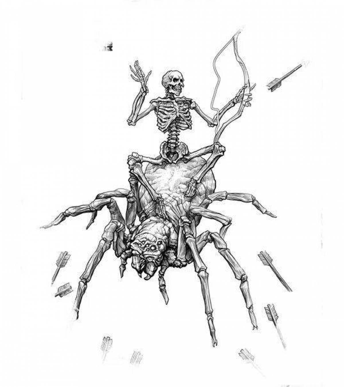 Привлекательная страница раскраски паука minecraft