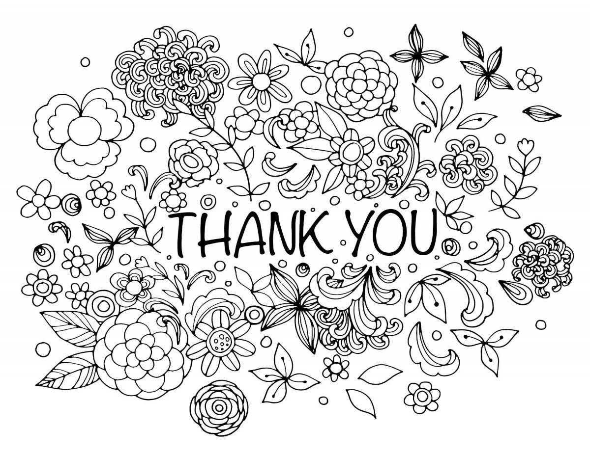Coloring page joyful world thank you day