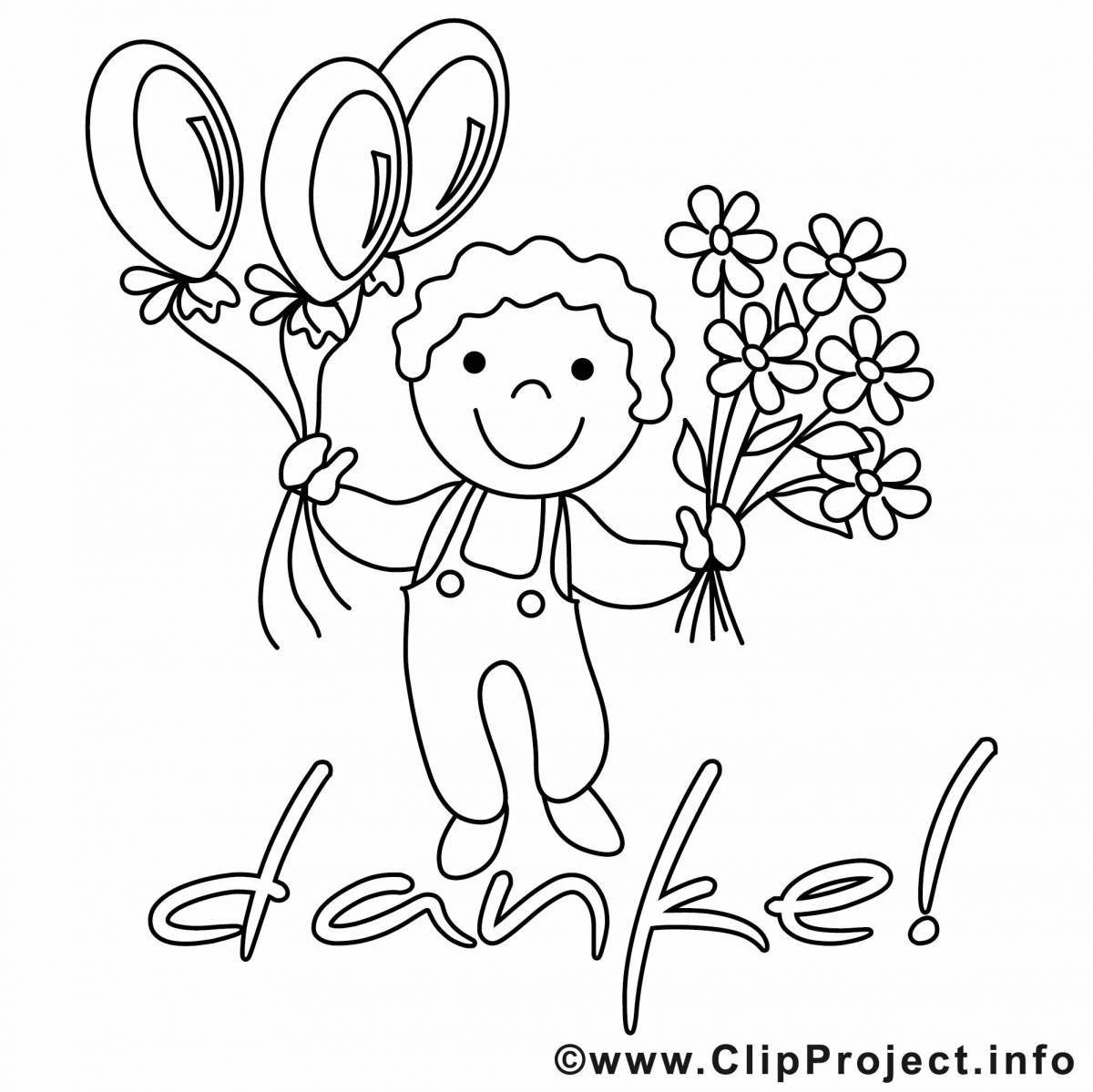 Photo Gorgeous World Thanksgiving Day coloring page