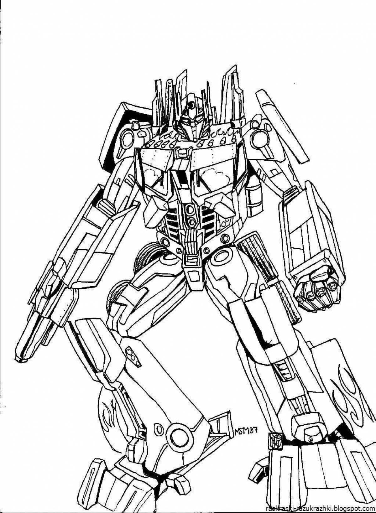 Radiant coloring page transformers optimus prime