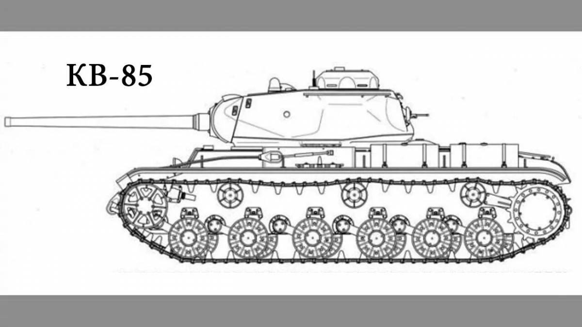 Kv-1 tank bright coloring page