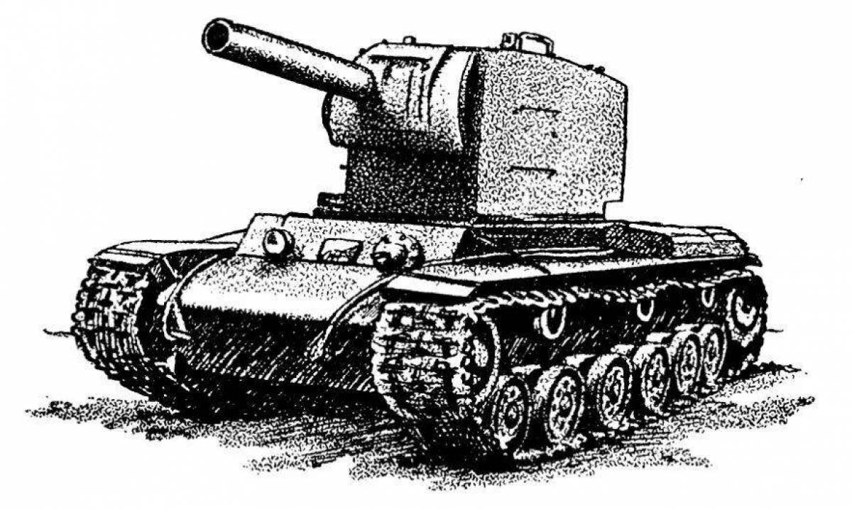 Impressive tank kv-1 coloring page