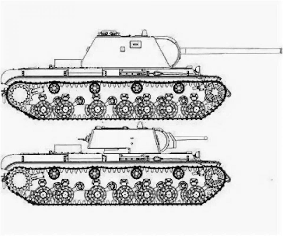 Раскраска шикарный танк кв-1