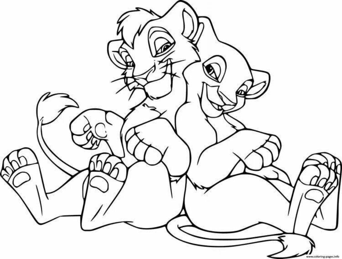 Bright lion king coloring page