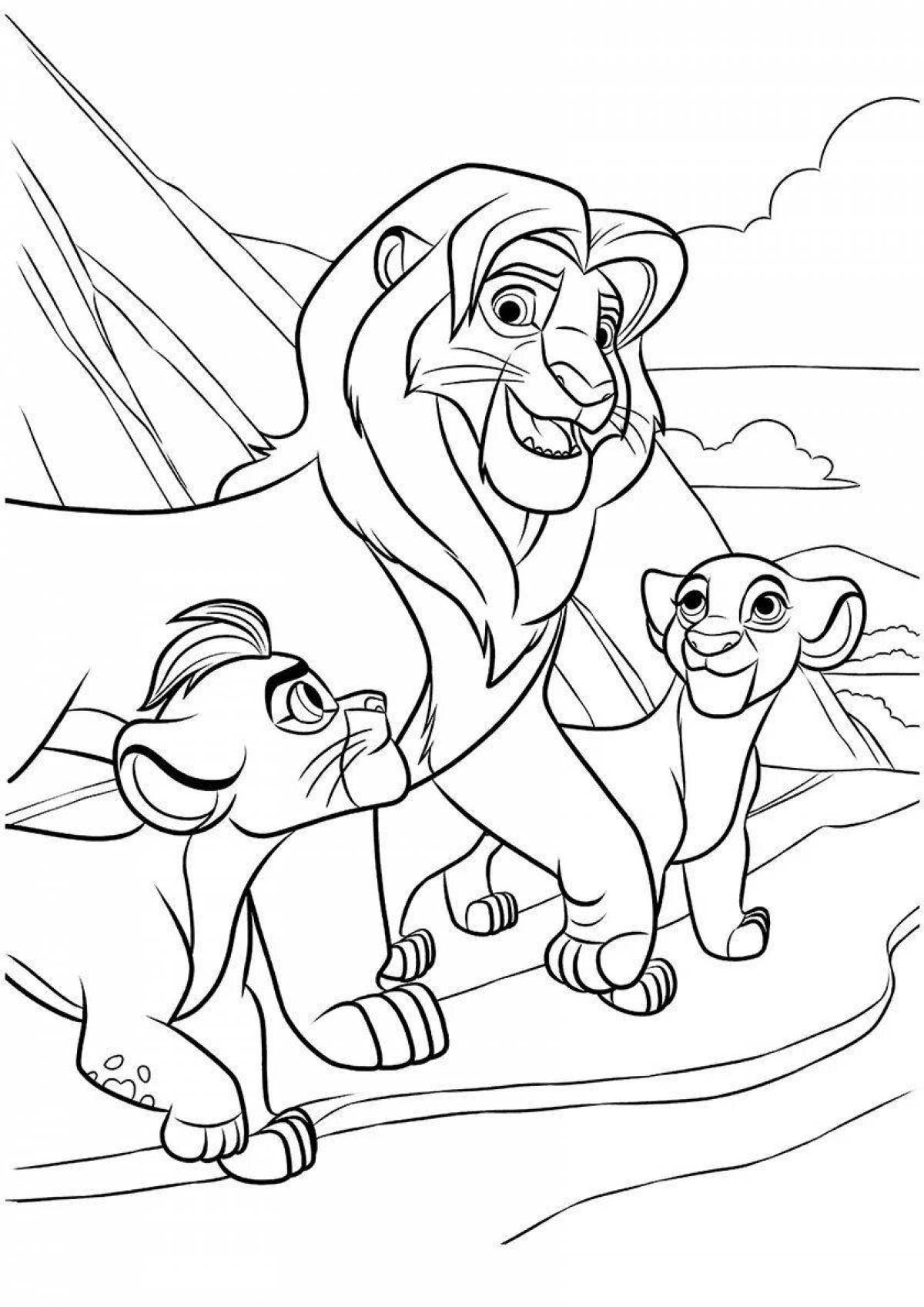Coloring book magnanimous lion king