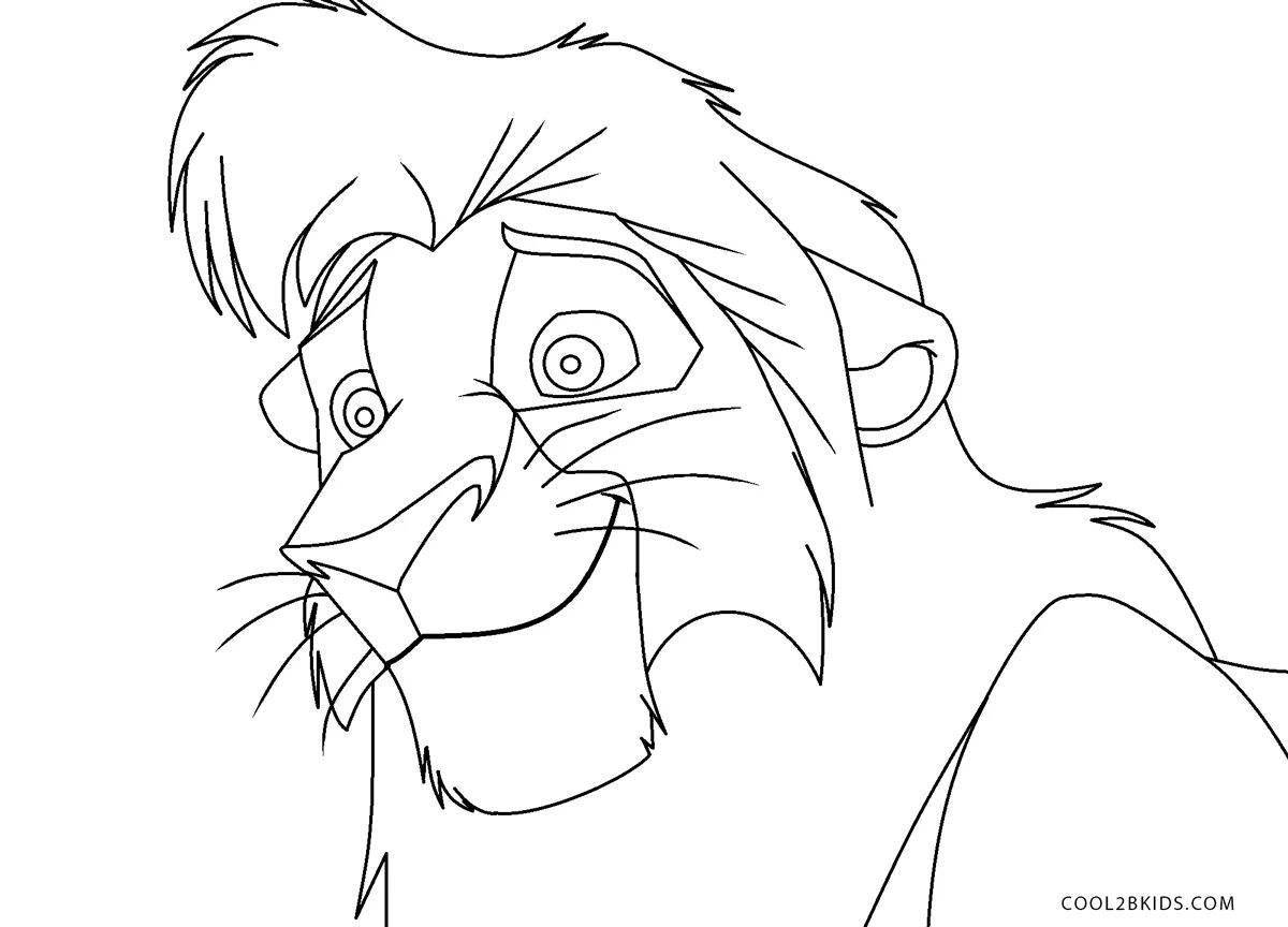 Coloring page glorious lion king