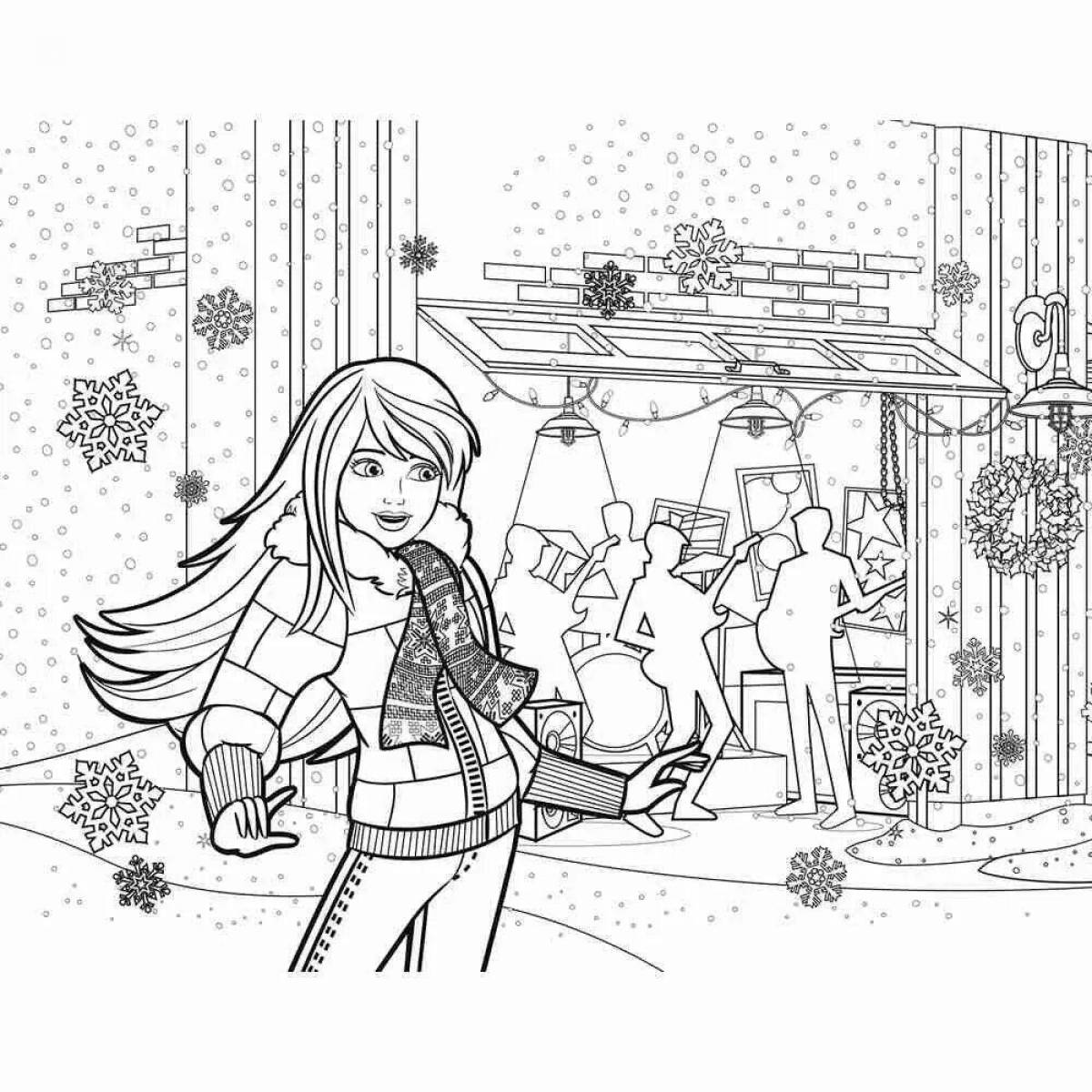 Barbie colorful Christmas coloring book