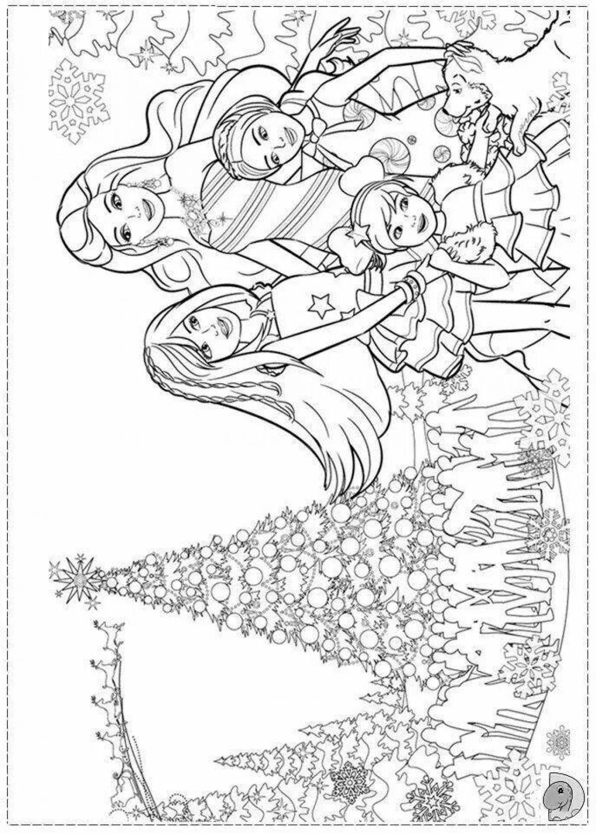 Barbie shining Christmas coloring book