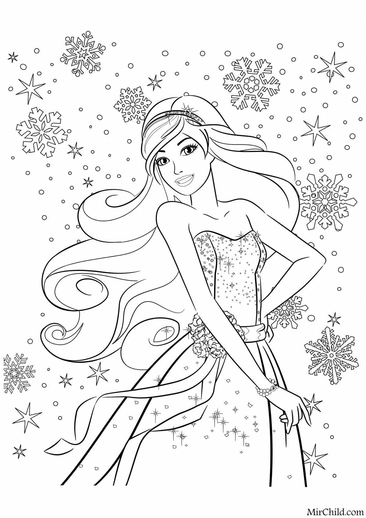 Exquisite Barbie Christmas coloring book