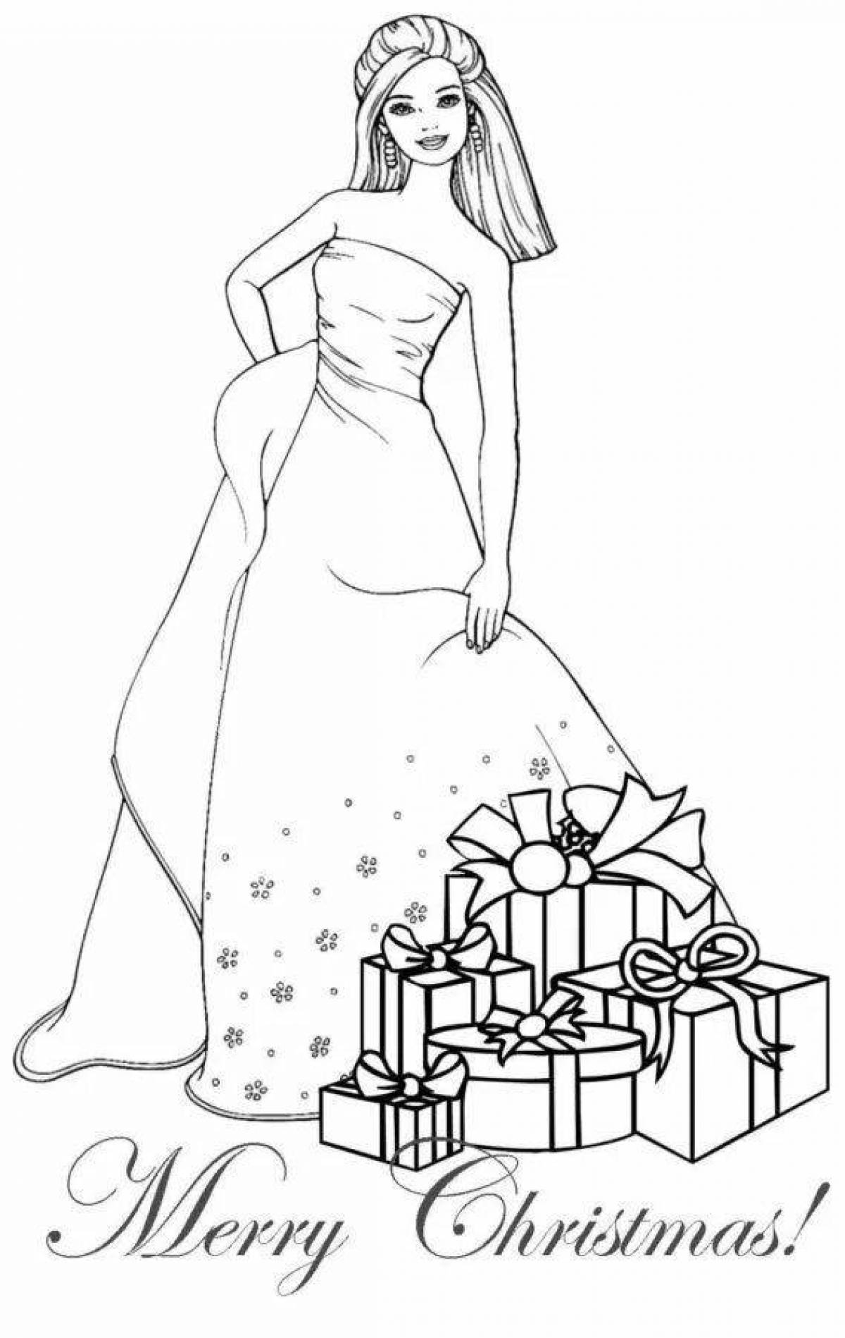 Dreamy barbie christmas coloring book