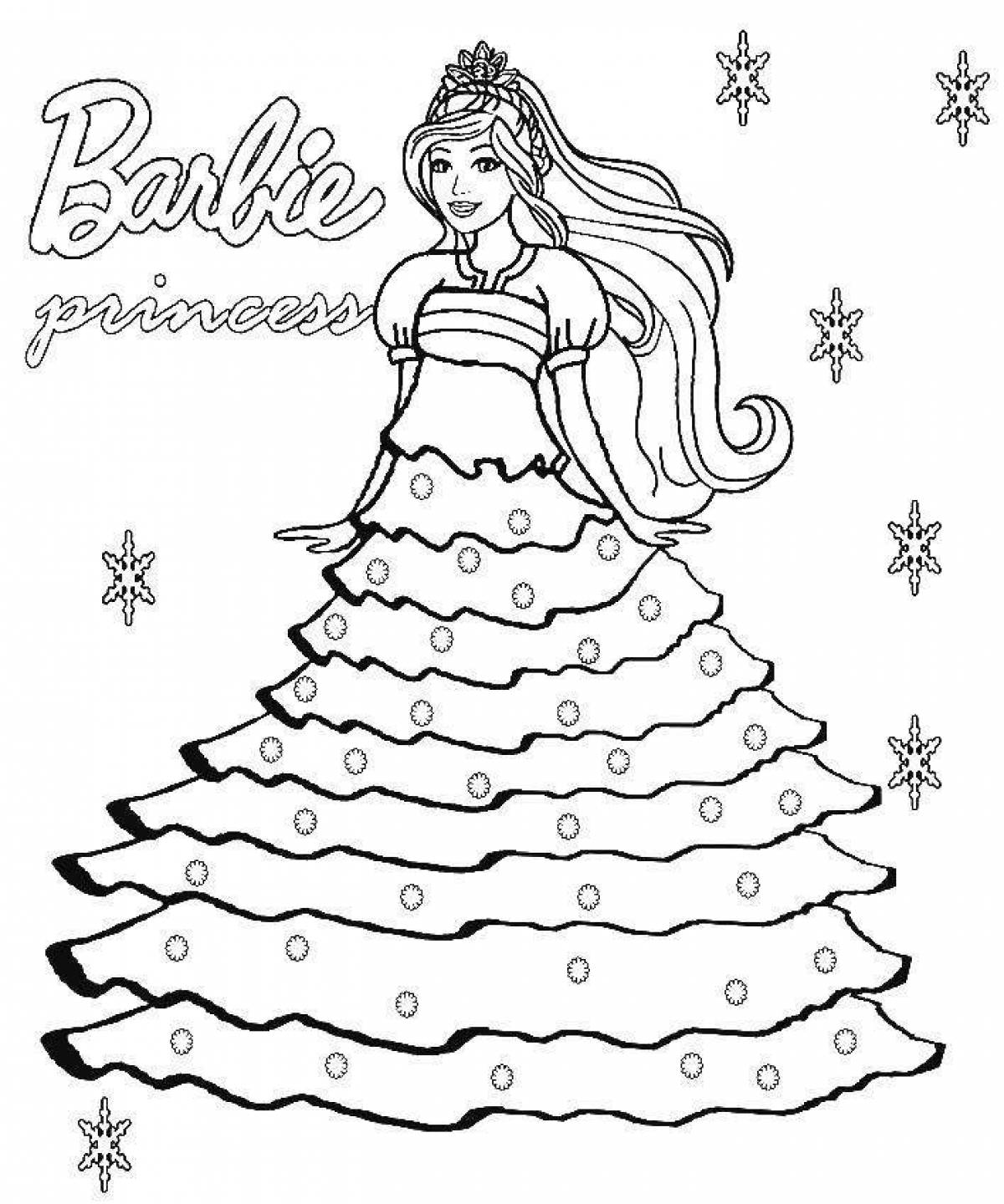 Fascinating Barbie Christmas coloring book