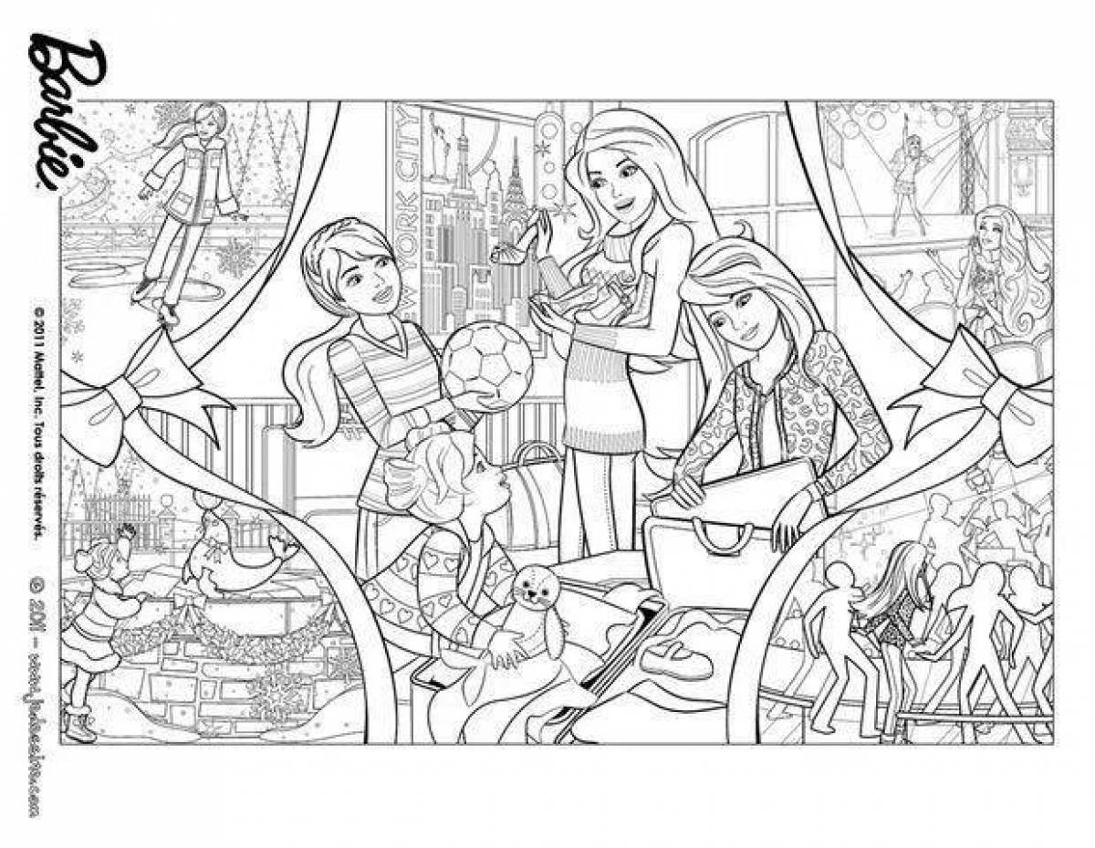 Great barbie christmas coloring book