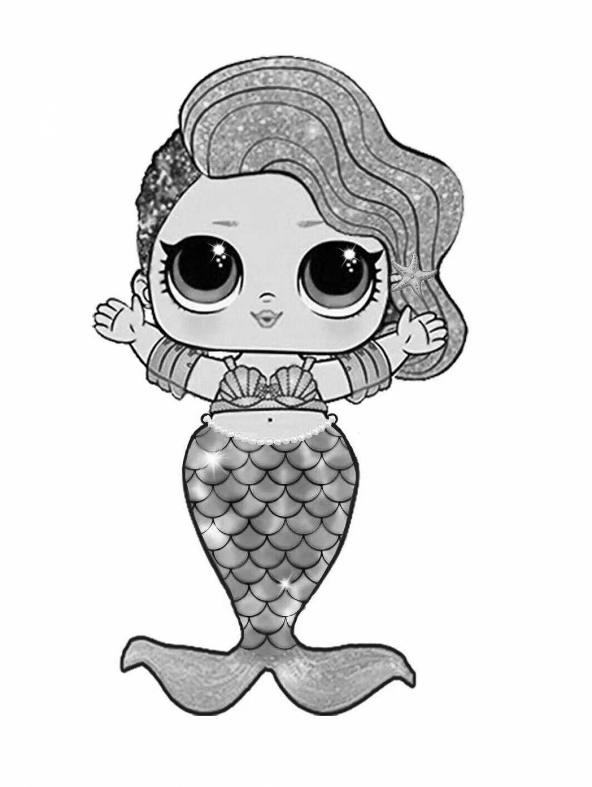 Adorable lol mermaid coloring doll