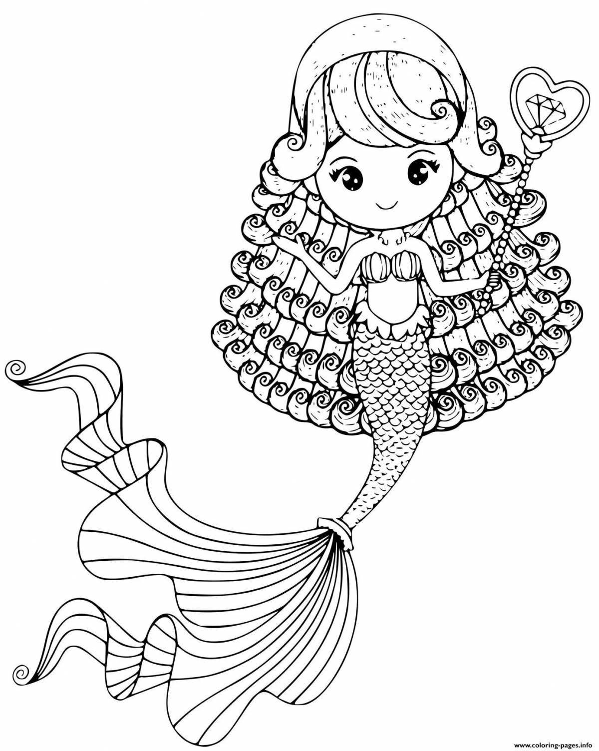 Fancy coloring doll lol little mermaid