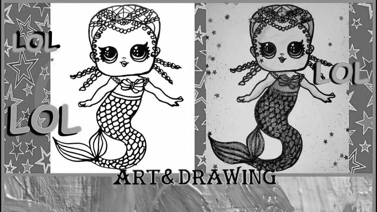 Fun coloring doll lol little mermaid