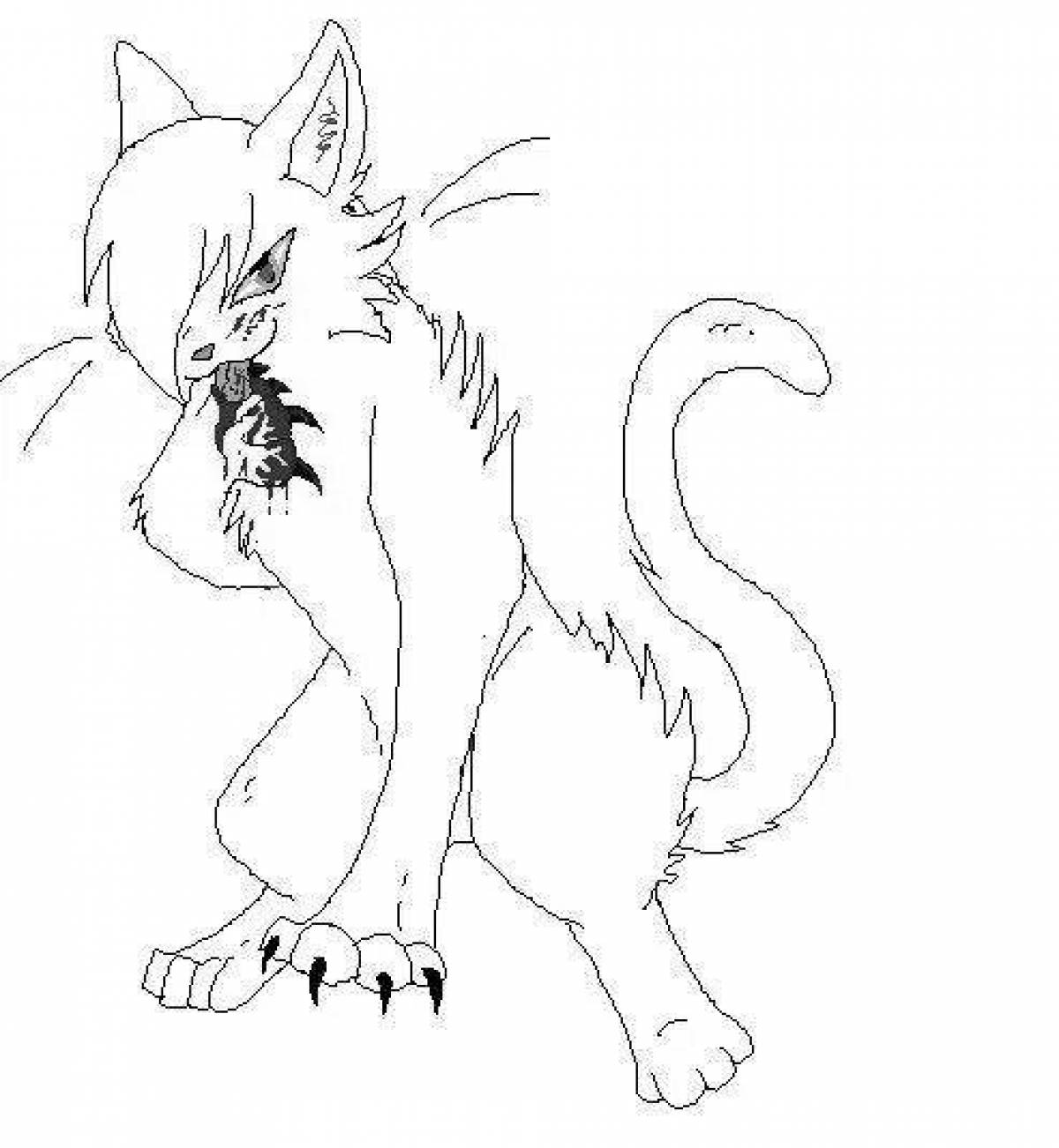 Decorated warrior cats scourge coloring page