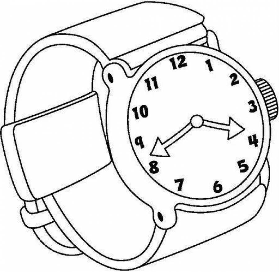 Часы наручные раскраска для детей