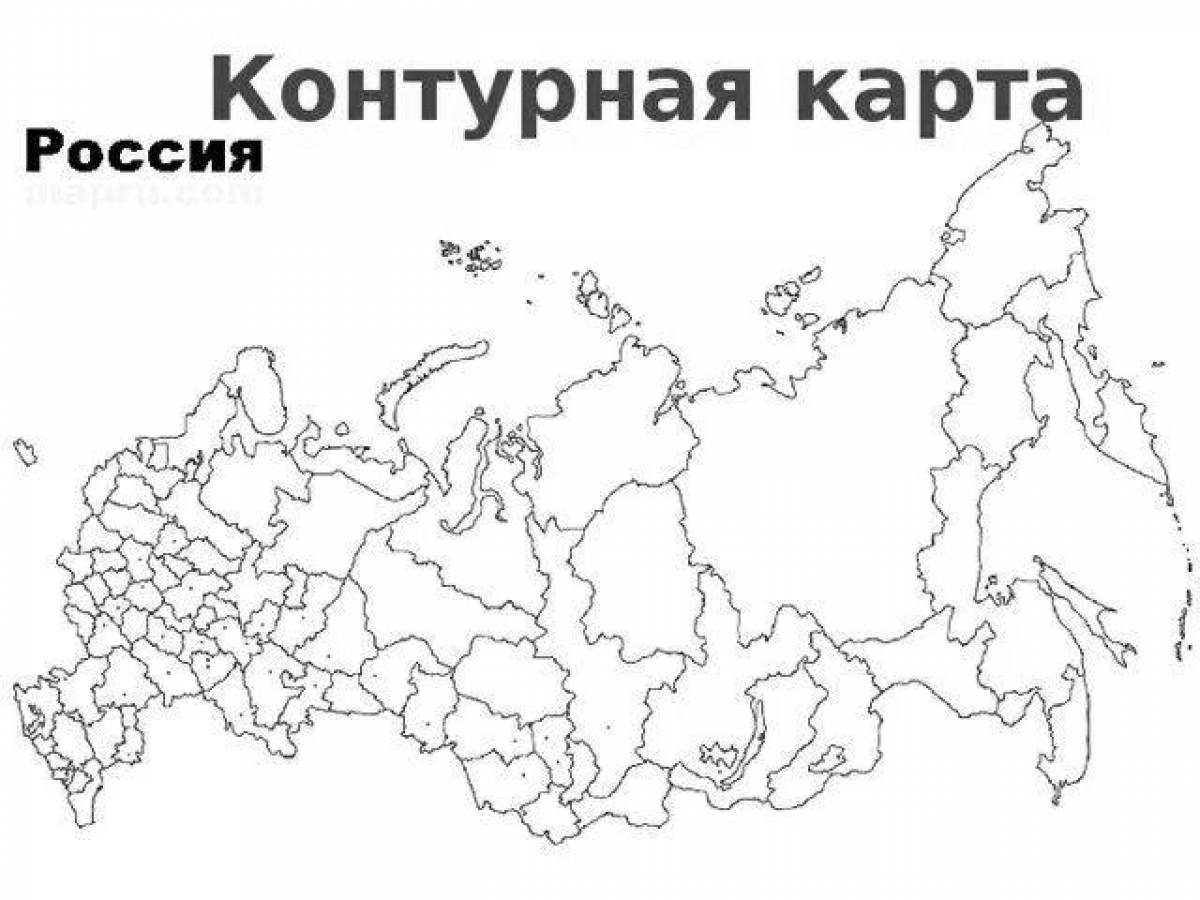 Контурная карта России политическая для печати