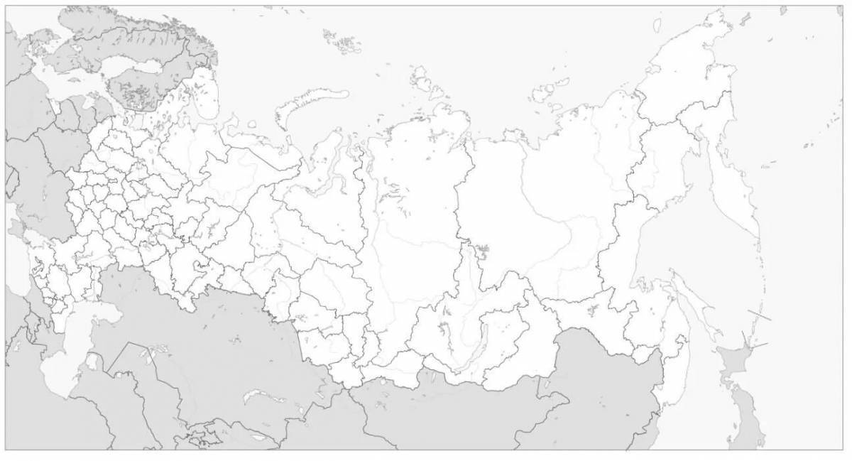 Контурная карта рф с городами