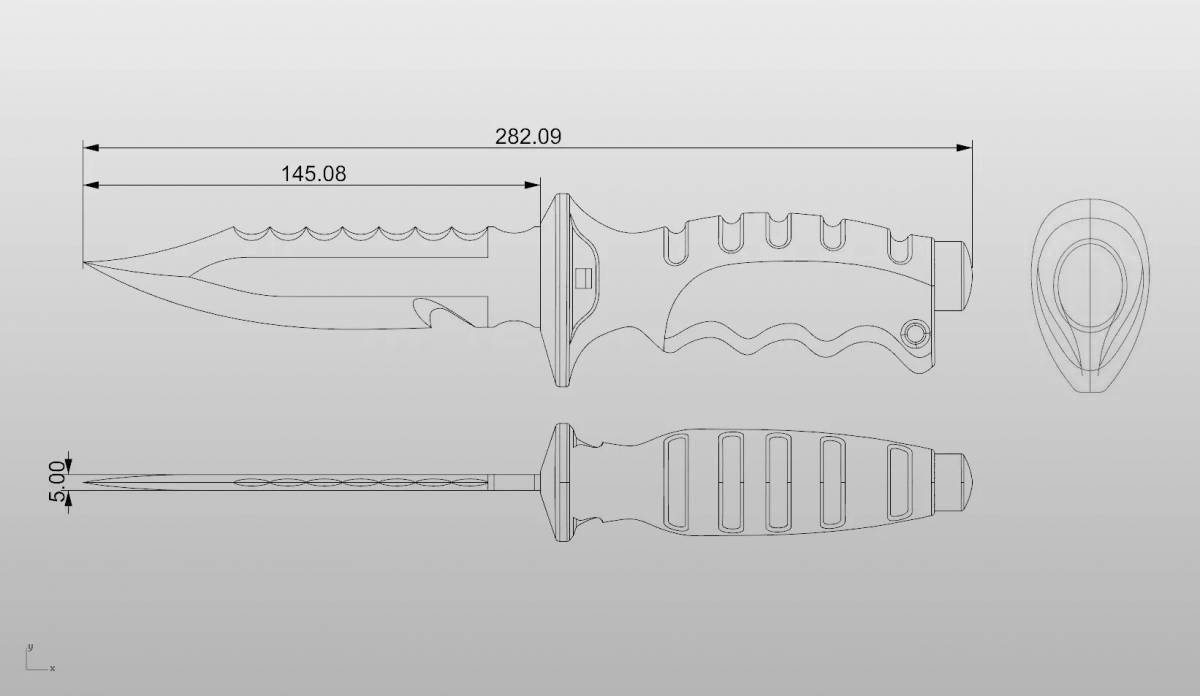 Чертеж ножа m9