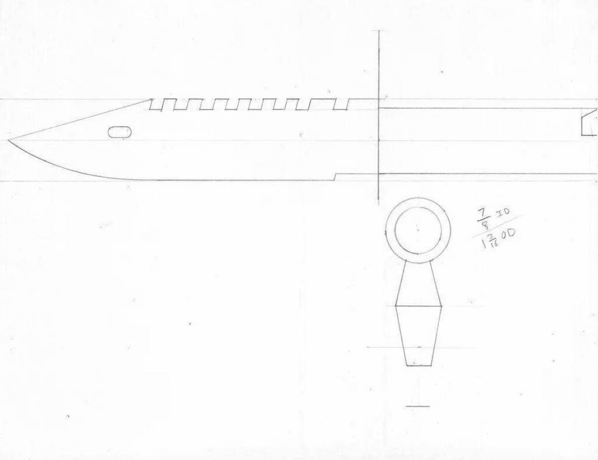 Чертеж штыкового ножа