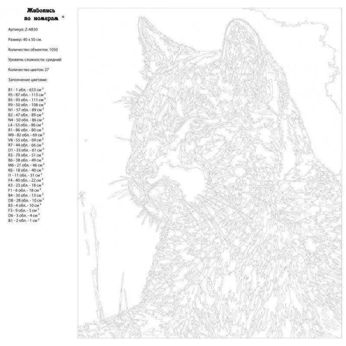 Раскраска по номерам котик