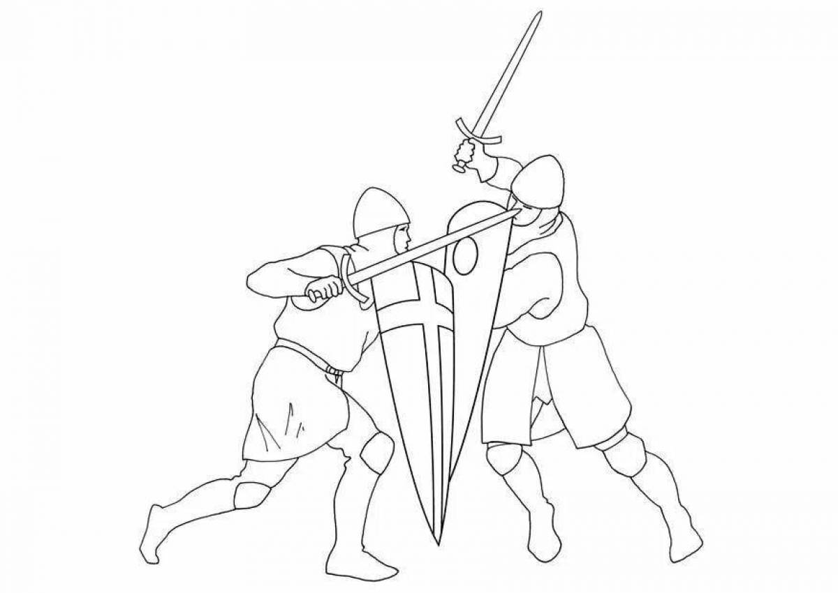 Рисунок битва на реке фат 5 класс. Эпизод Куликовской битвы 4. Рыцари. Раскраска. Раскраска сражение рыцарей. Батальная композиция легко.