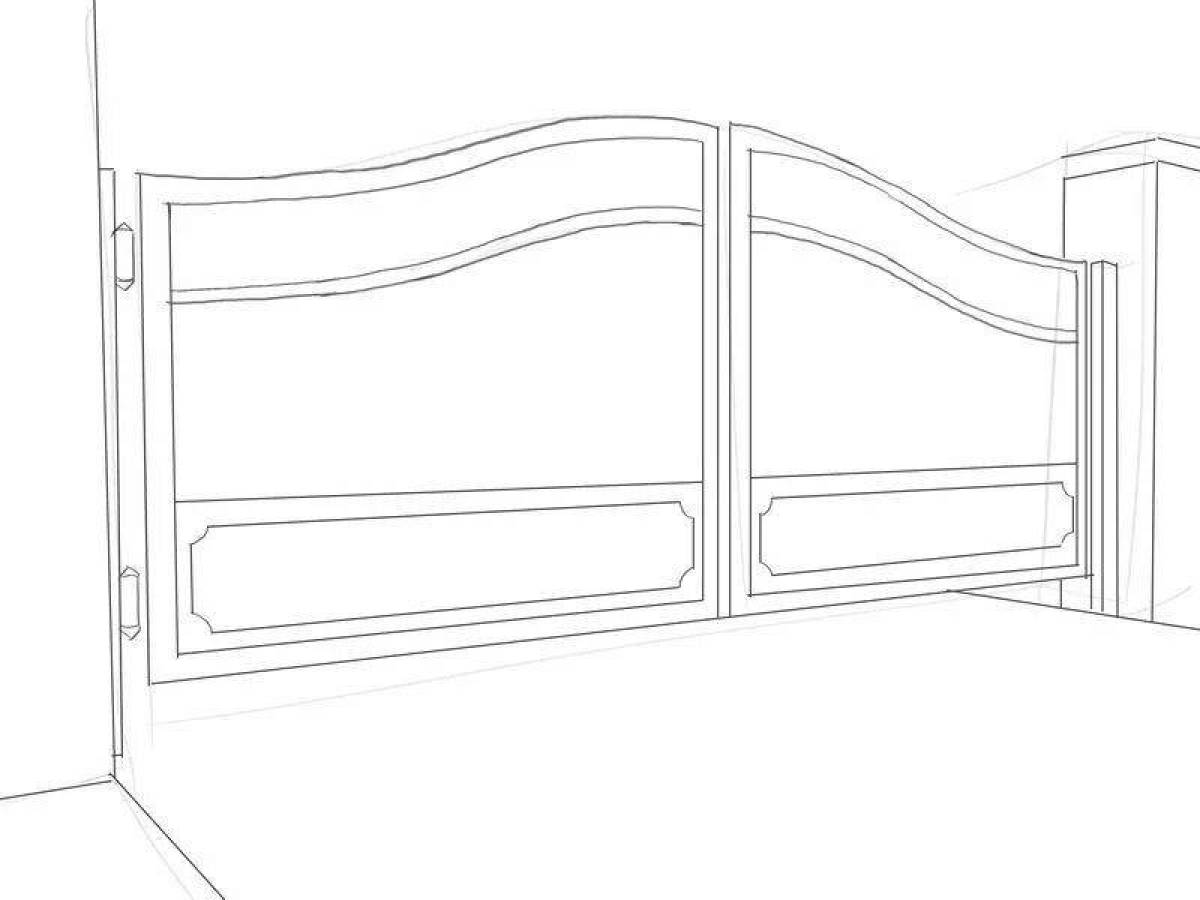 Как нарисовать ворота. Ворота раскраска. Ворота раскраска для детей. Ворота рисунок карандашом. Контурные рисунки на ворота.