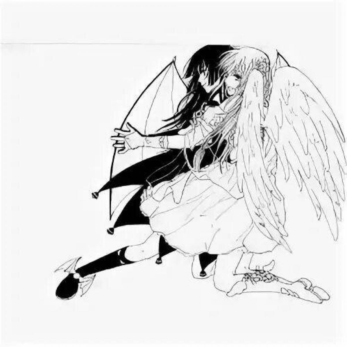 Amazing demon and angel coloring book