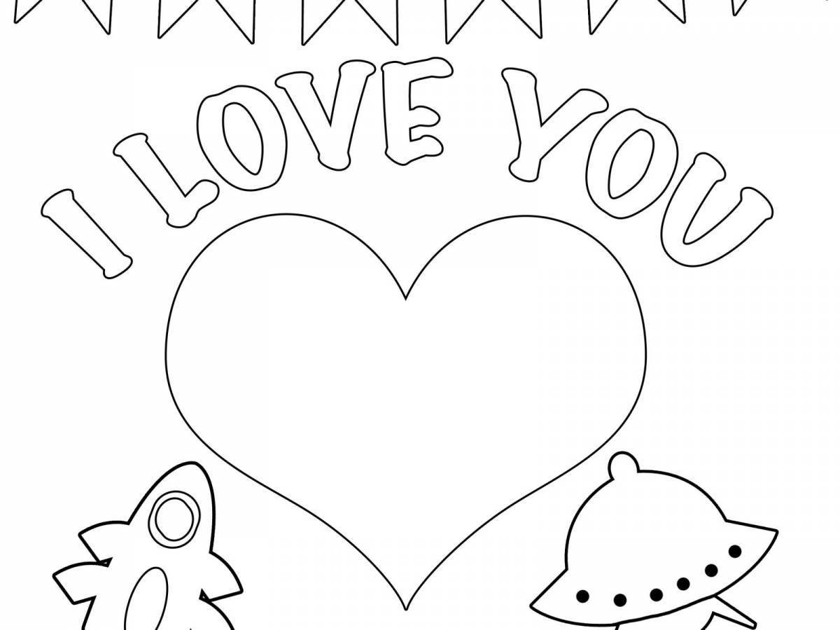 Blooming i love you coloring page
