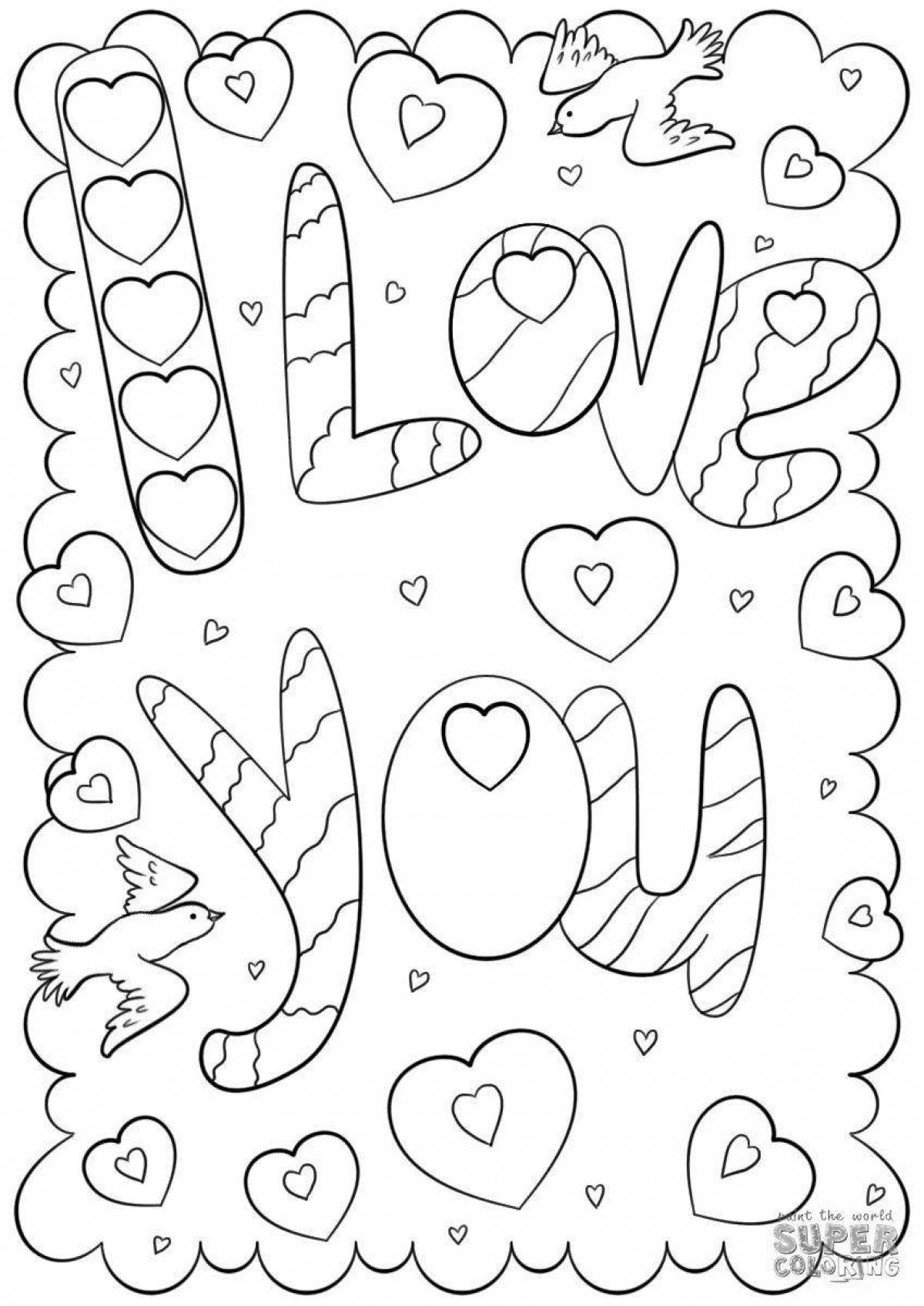 Dreamy i love you coloring book