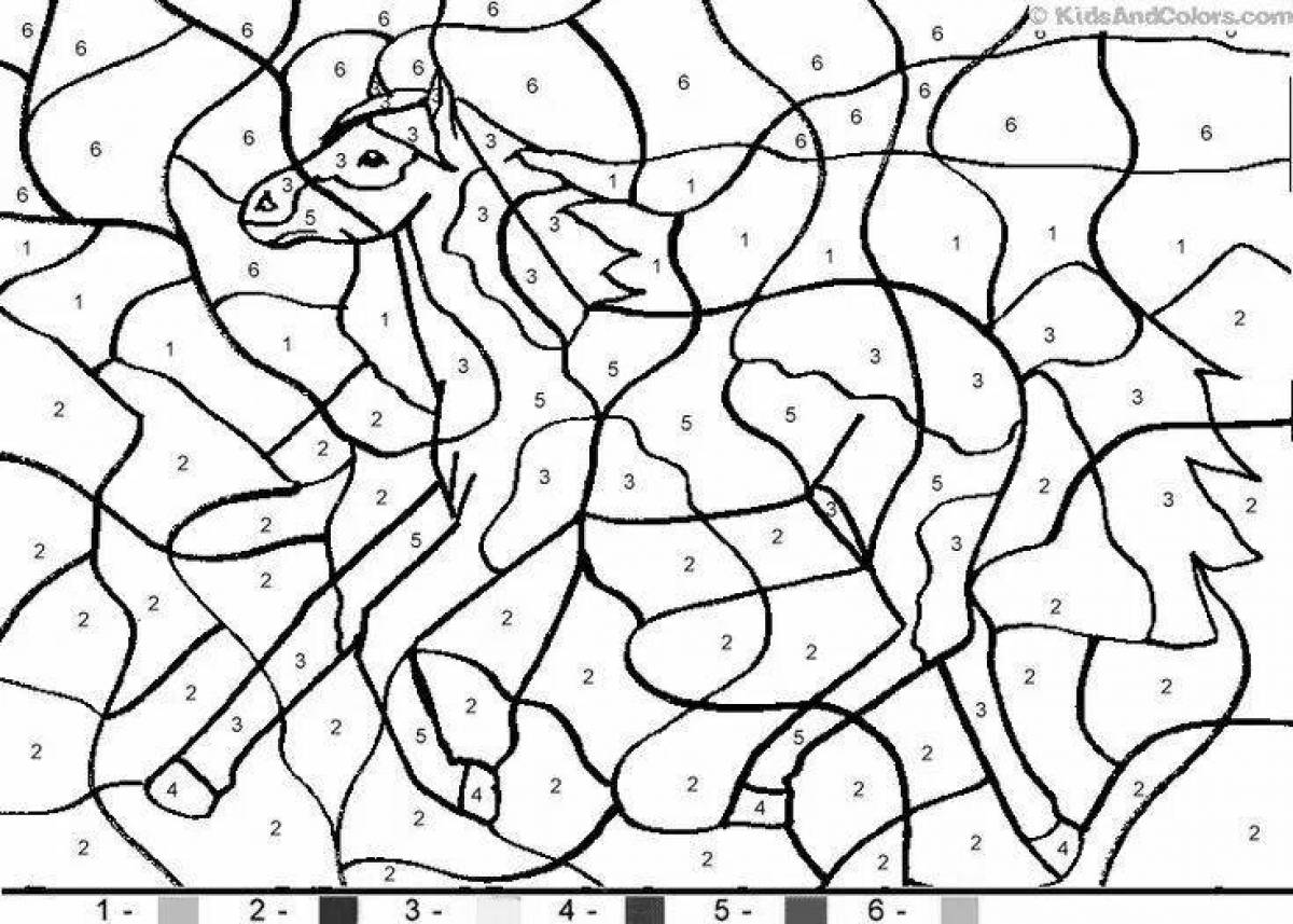 Violent horse coloring by numbers
