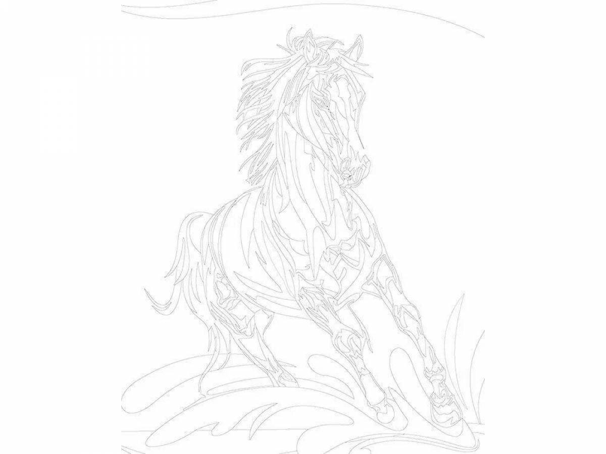 Radiantly coloring page horse by numbers