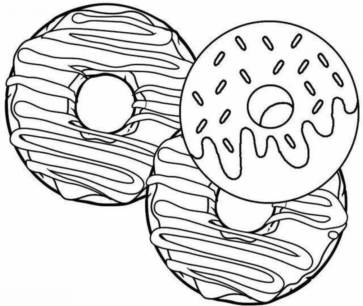 Delicious donut coloring book for kids