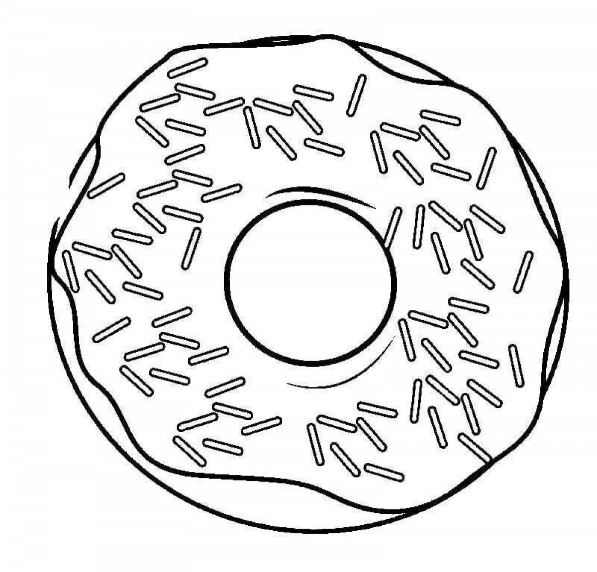 Cute donut coloring for kids